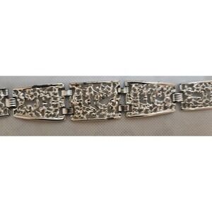 Vintage Sarah Coventry jewelry‎ "Frozen Lace" Bracelet - Silver - VERY NICE!
